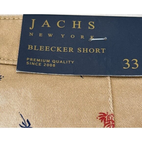 Jachs New York Men's Printed Stretch Bleecker Short Dark Khaki Size 33 NWT - Picture 7 of 8
